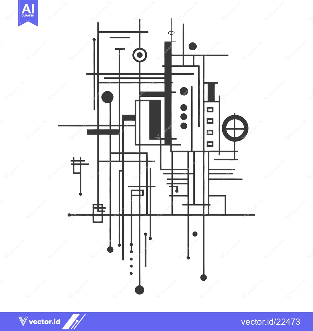 Premium Vector dari An abstract graphic design featuring interconnected lines and geometri