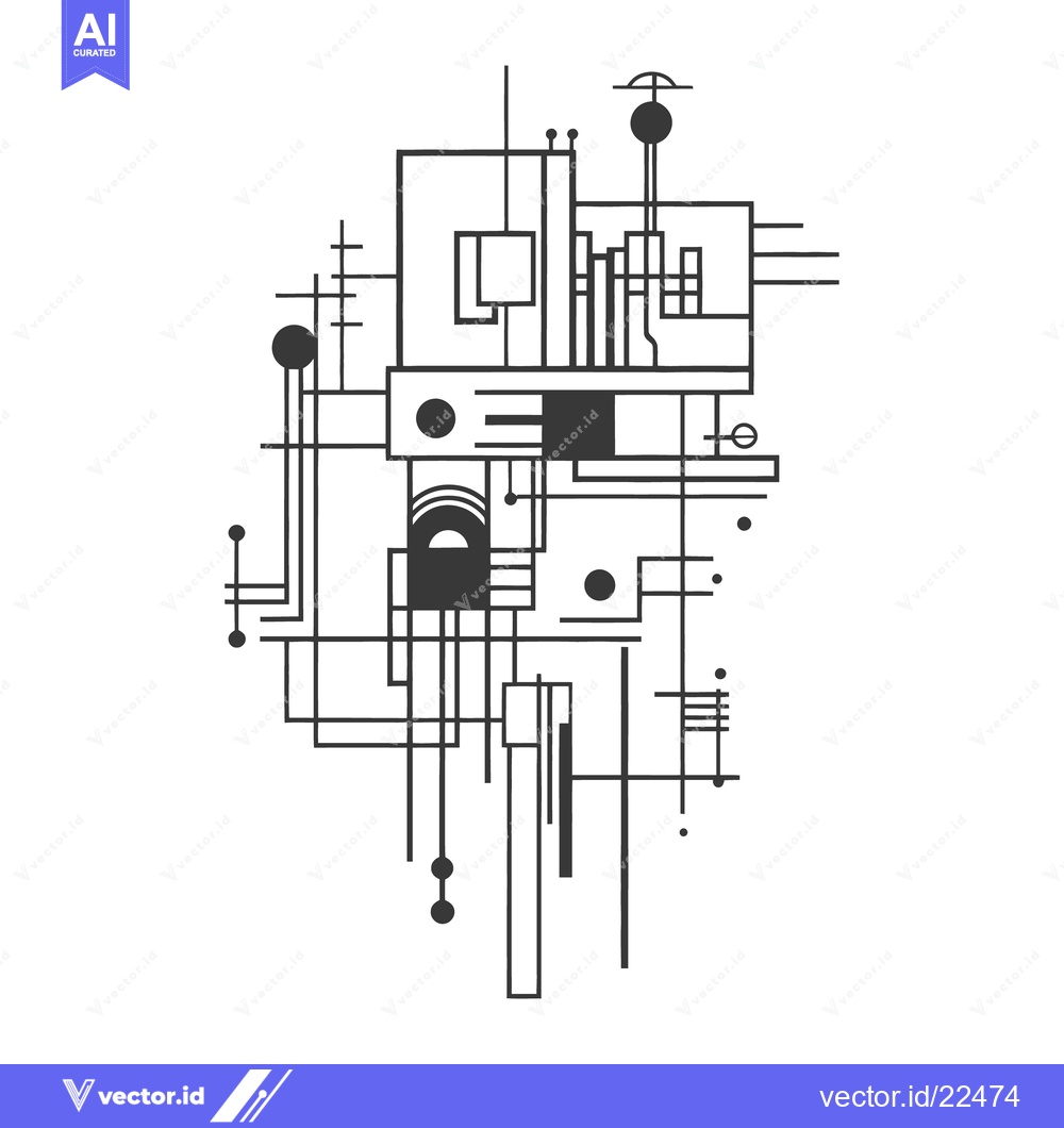Premium Vector of An abstract artistic design composed of lines and shapes