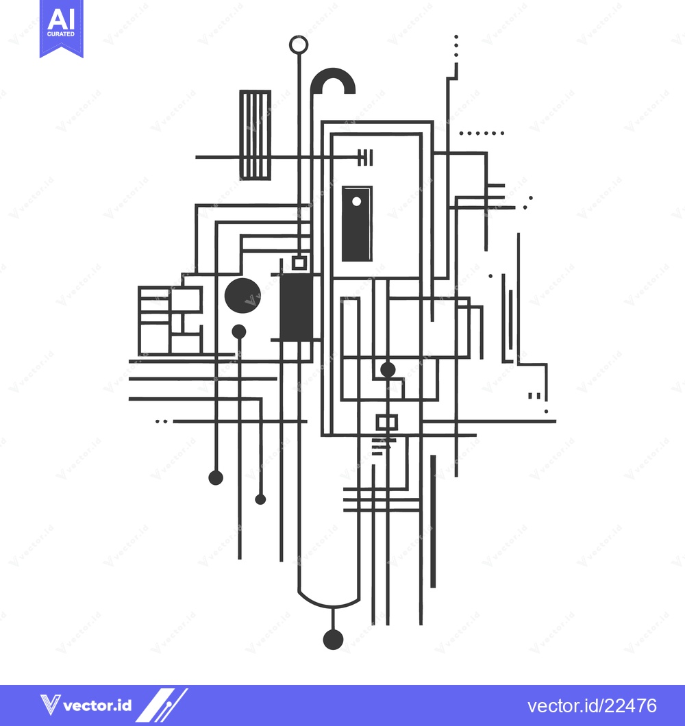 Premium Vector dari A minimalist abstract design featuring lines shapes and symbols