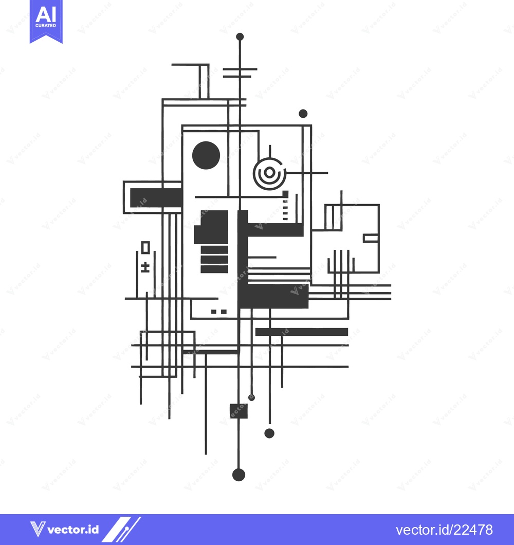 Premium Vector dari Abstract architectural design of linear shapes and geometric forms