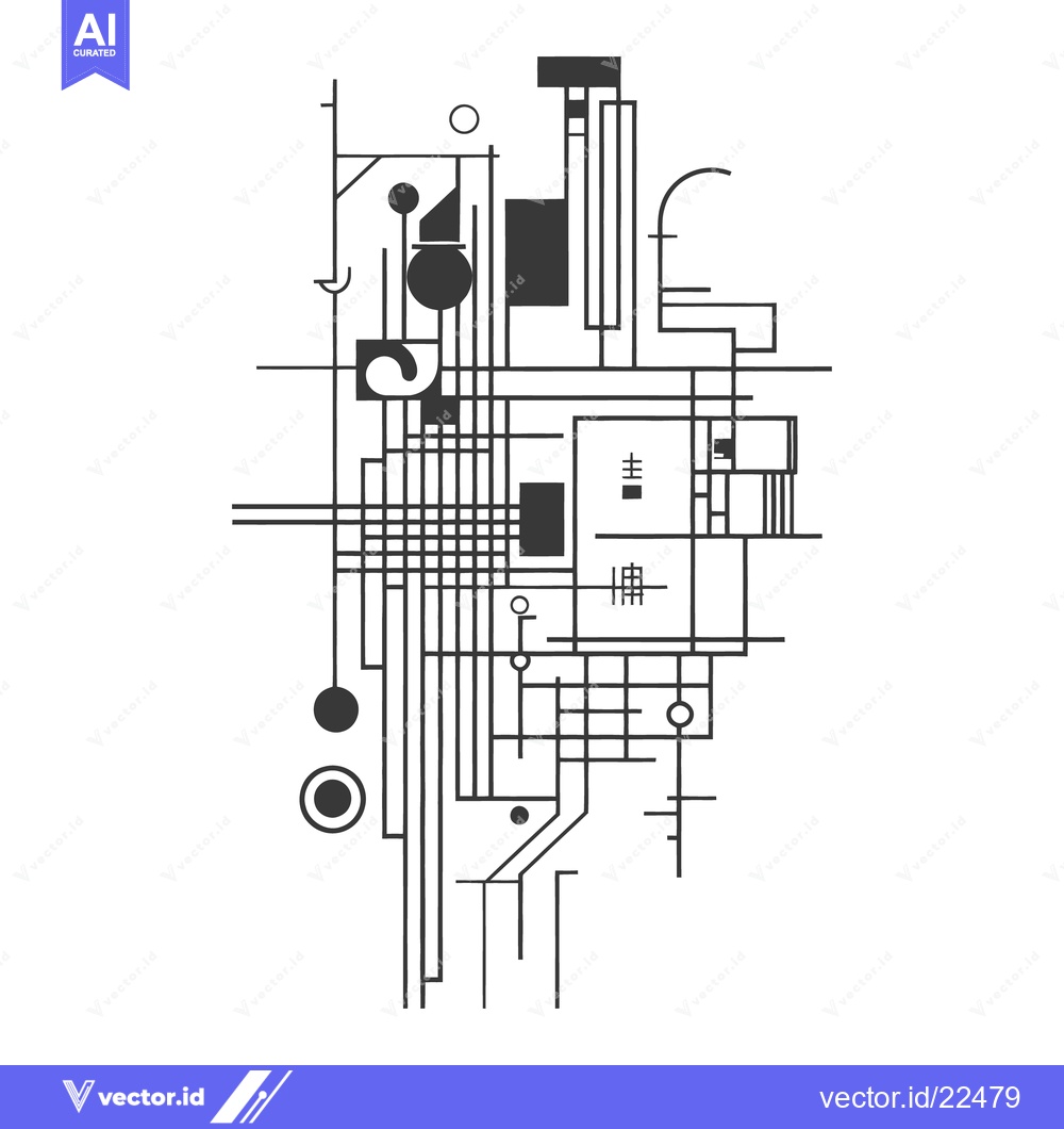Premium Vector dari A complex abstract design composed of lines and shapes