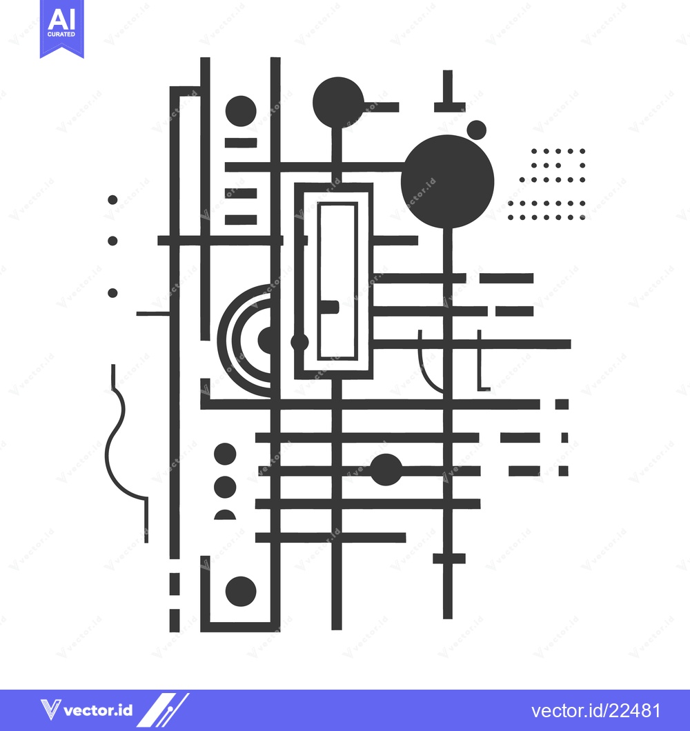 Premium Vector of A graphic composition of geometric shapes and lines on a white backgro