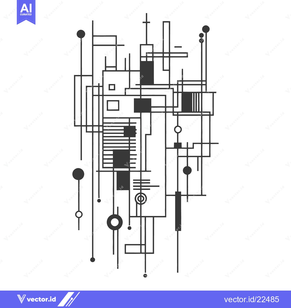 Premium Vector dari A complex abstract illustration made with lines and shapes