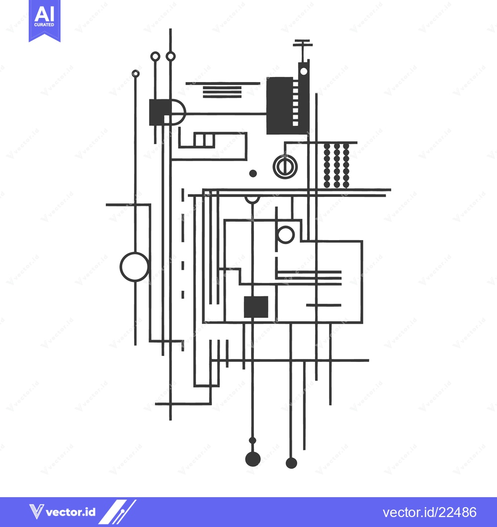 Premium Vector of An abstract black and white geometric design on white background