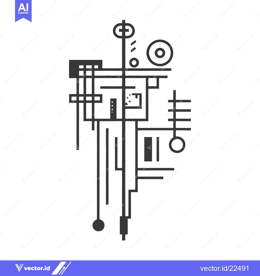 Premium Vector dari A complex abstract architectural design comprised of geometric shapes