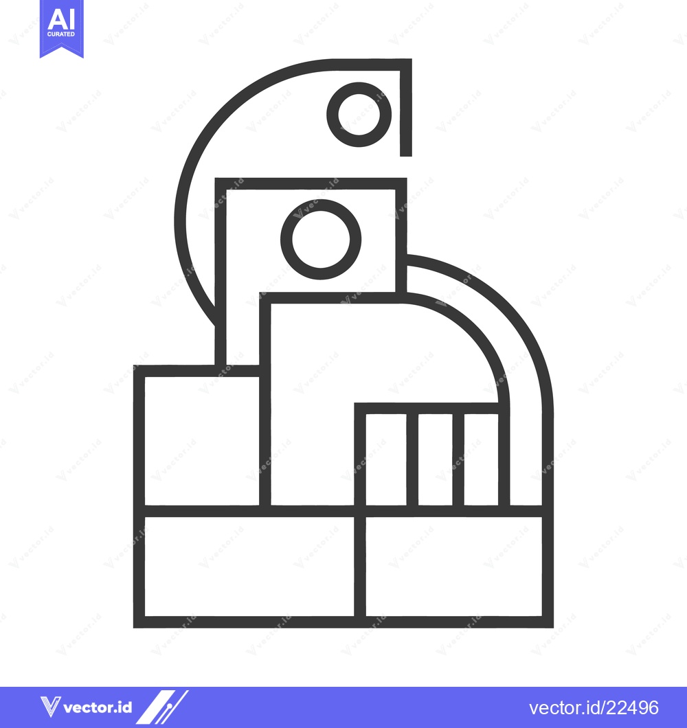 Premium Vector dari Geometric abstract illustration featuring linear elements and two circ
