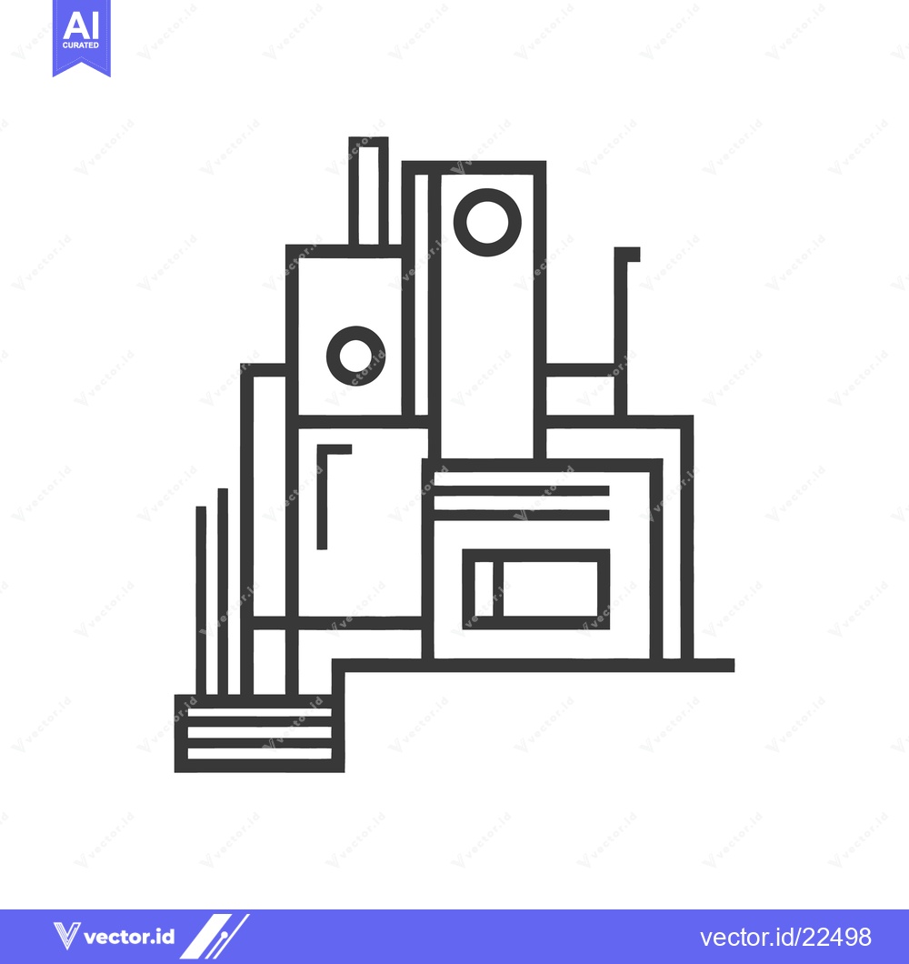 Premium Vector of An abstract architectural structure composed of geometric shapes and l
