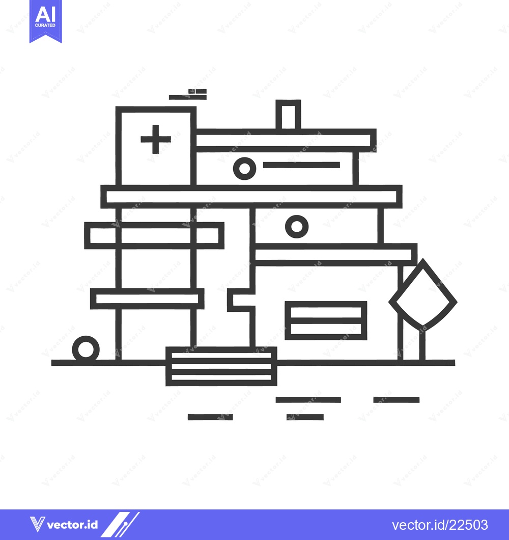 Premium Vector dari Abstract illustration depicts a minimalist medical building structure