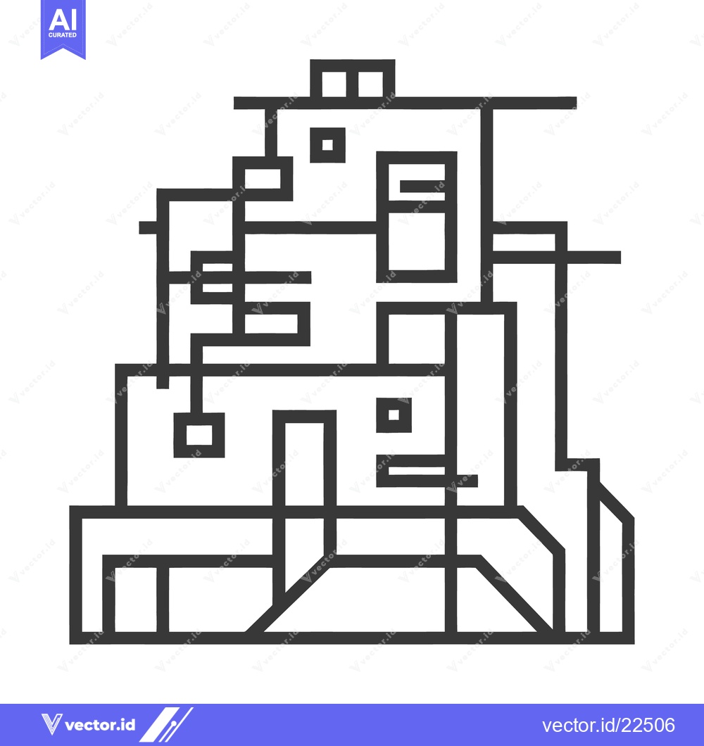 Premium Vector dari An abstract architectural rendering featuring geometric shapes and lin