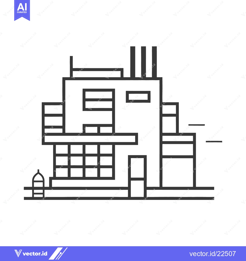 Premium Vector of Simple Line Drawing Depicting Modernist Residential Architecture Struc