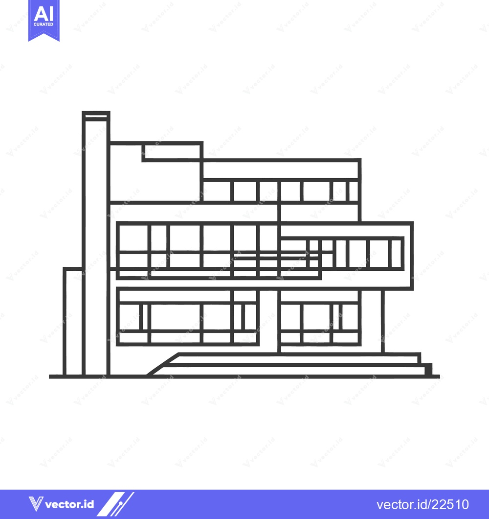 Premium Vector of A linear architectural representation of a modern geometric structure