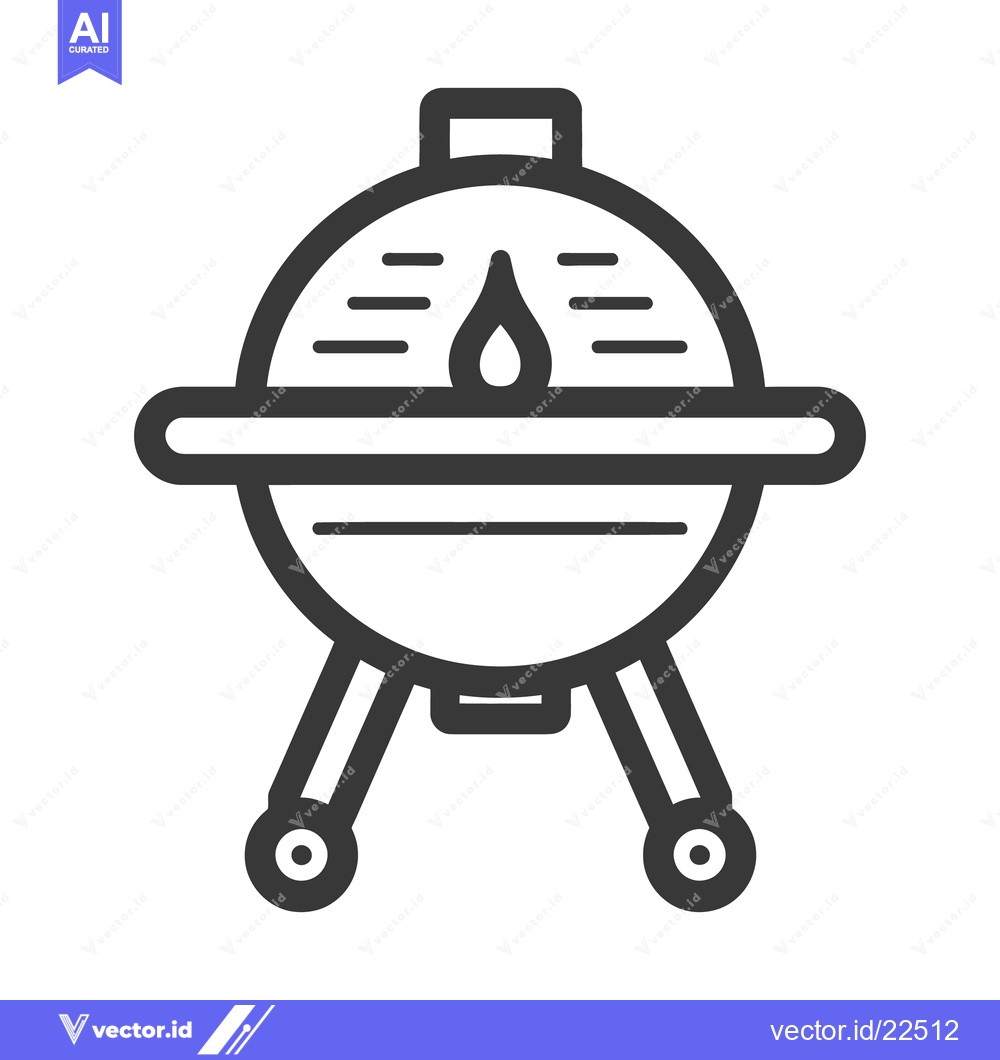 Premium Vector of A simple illustrated outline of a backyard barbecue grill