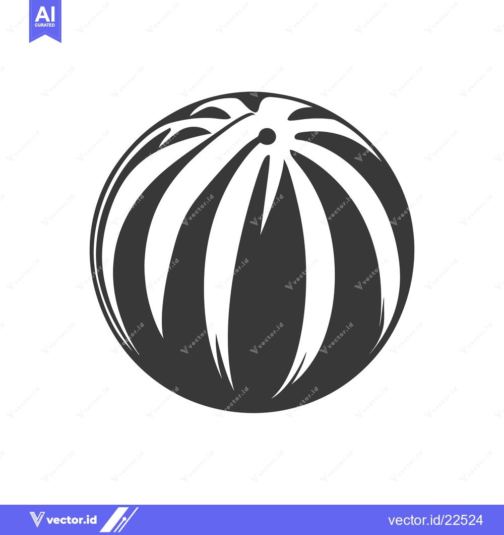 Premium Vector dari A simple monochrome illustration depicting a striped spherical fruit
