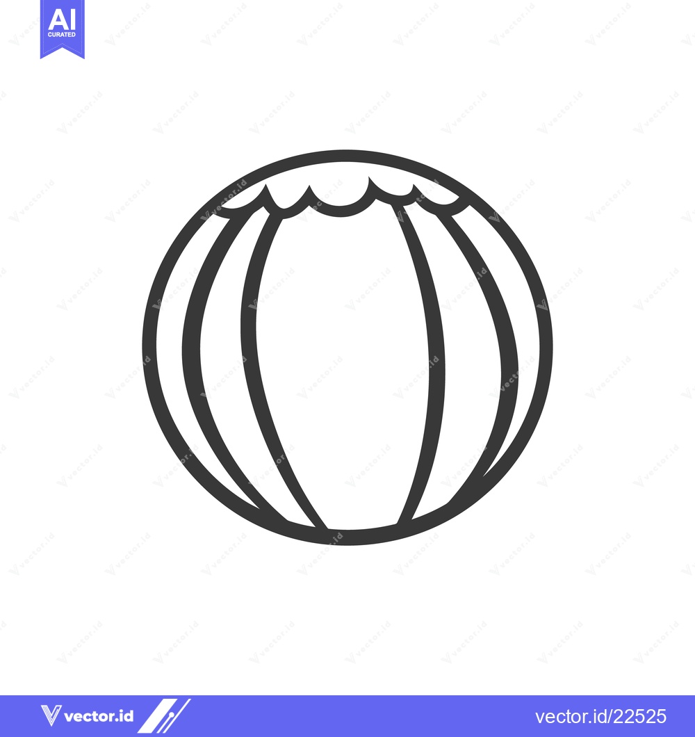 Premium Vector dari Simple black and white cartoon illustration depicting a beach ball