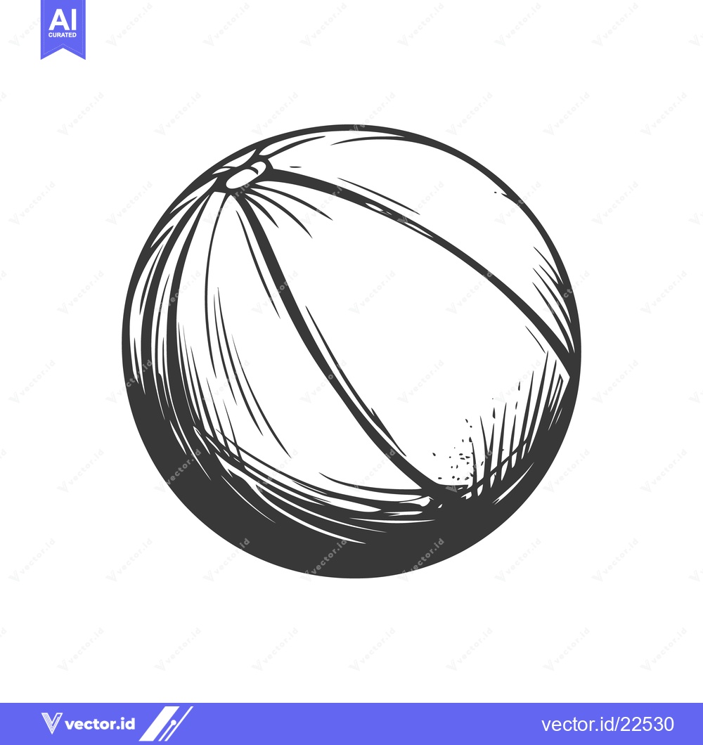 Premium Vector dari Detailed black and white ink drawing of a spherical ball
