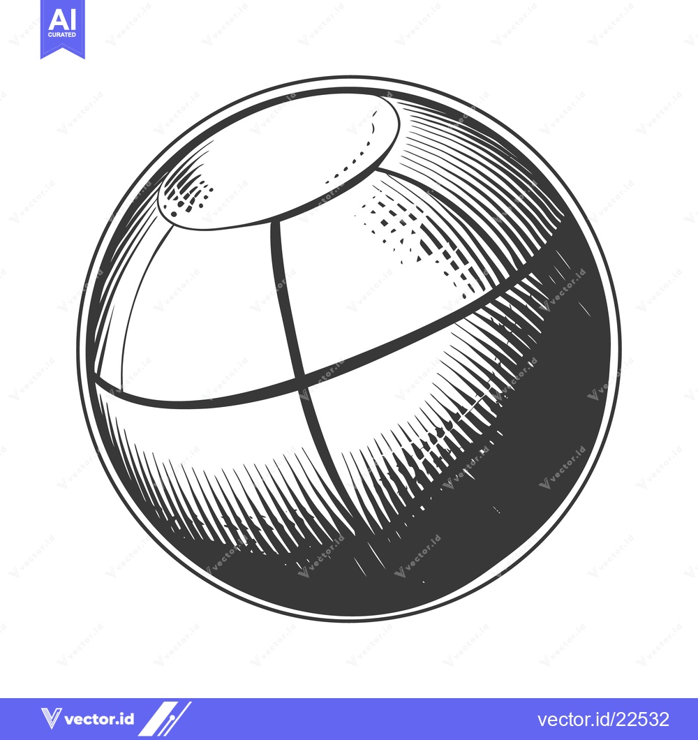 Premium Vector of A stylized black and white illustration depicting a spherical object