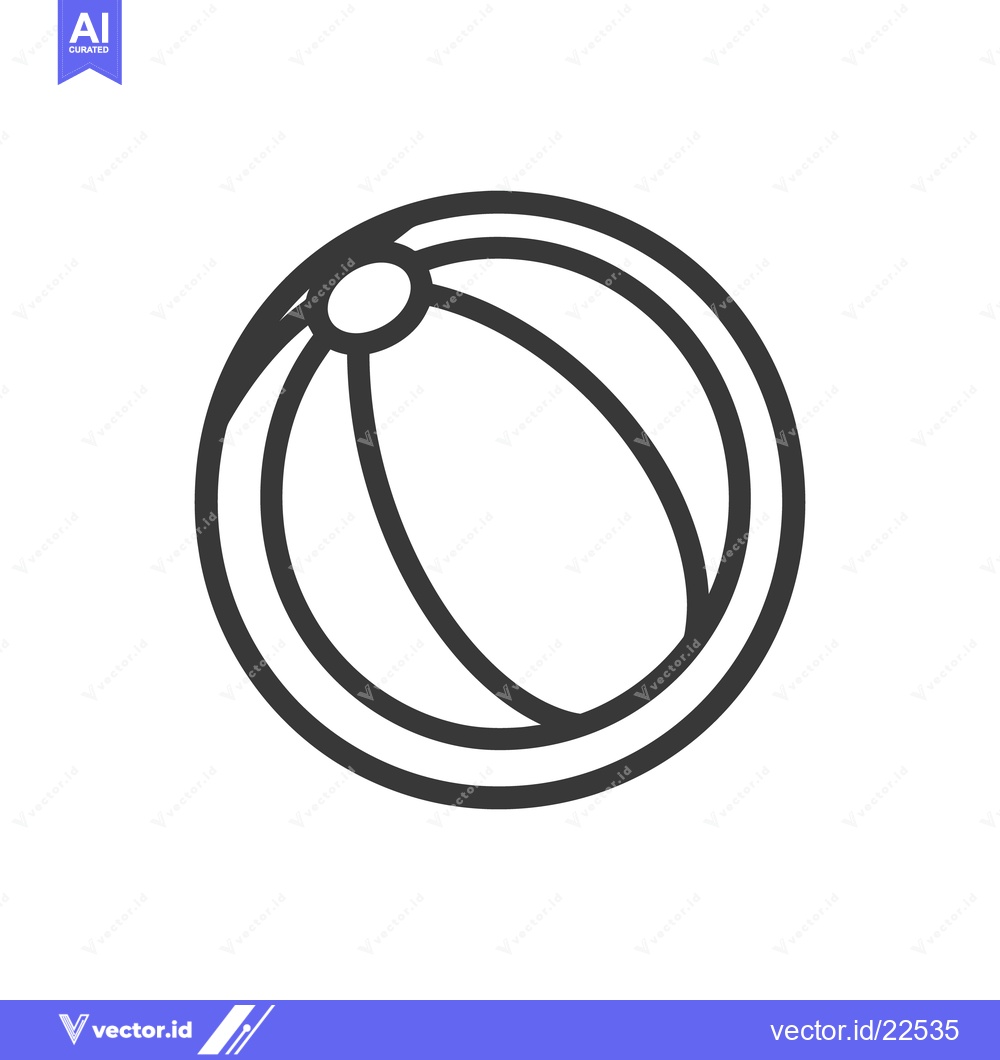 Premium Vector dari A black and white illustration of a striped beach ball