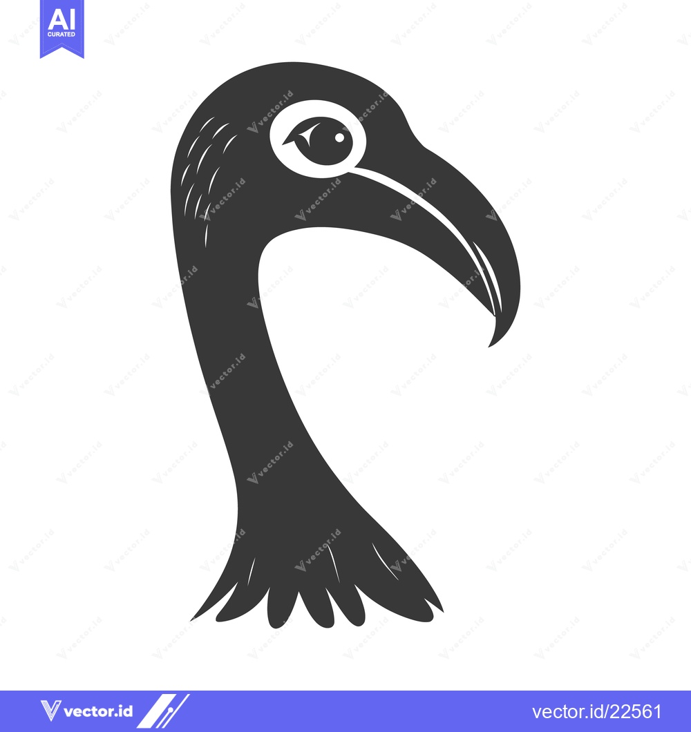 Premium Vector dari The black and white artistic illustration of a bird head