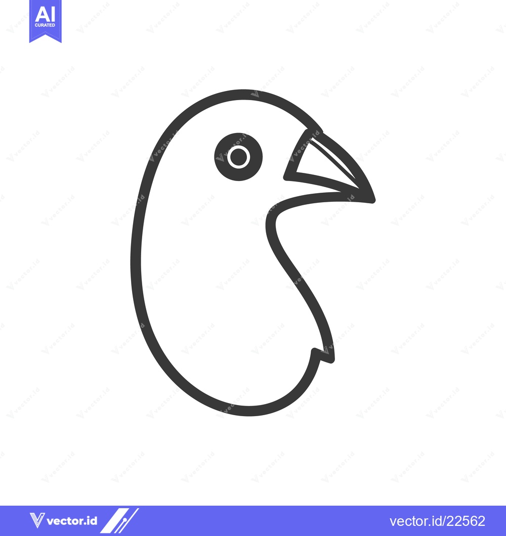 Premium Vector of A simple black and white outline of a bird portrait