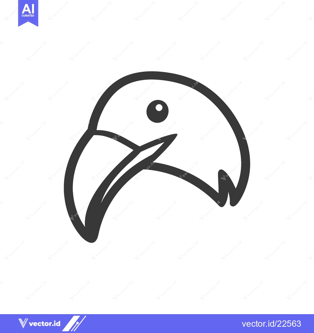 Premium Vector of A graphic illustration depicting a birds head with beak and eye