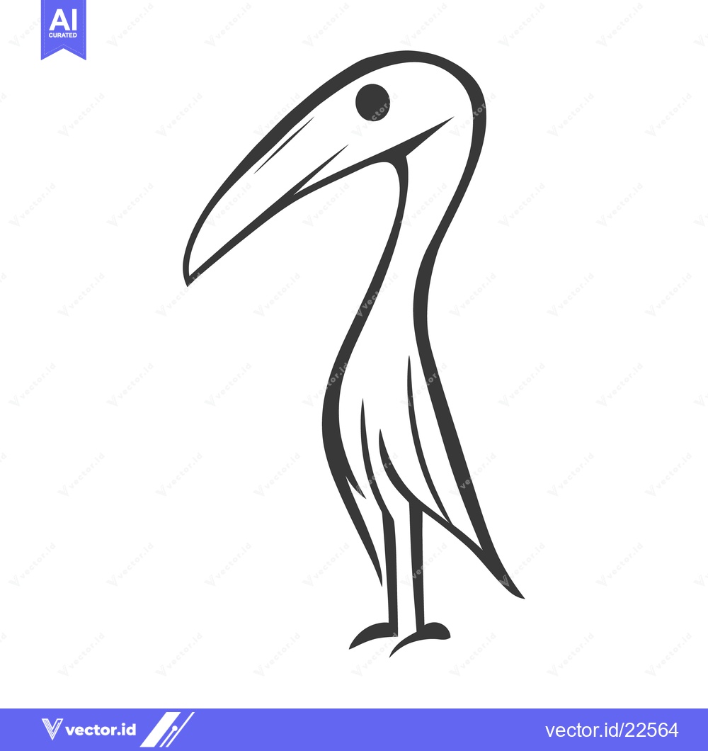 Premium Vector of Simple illustration of a long beaked bird standing upright