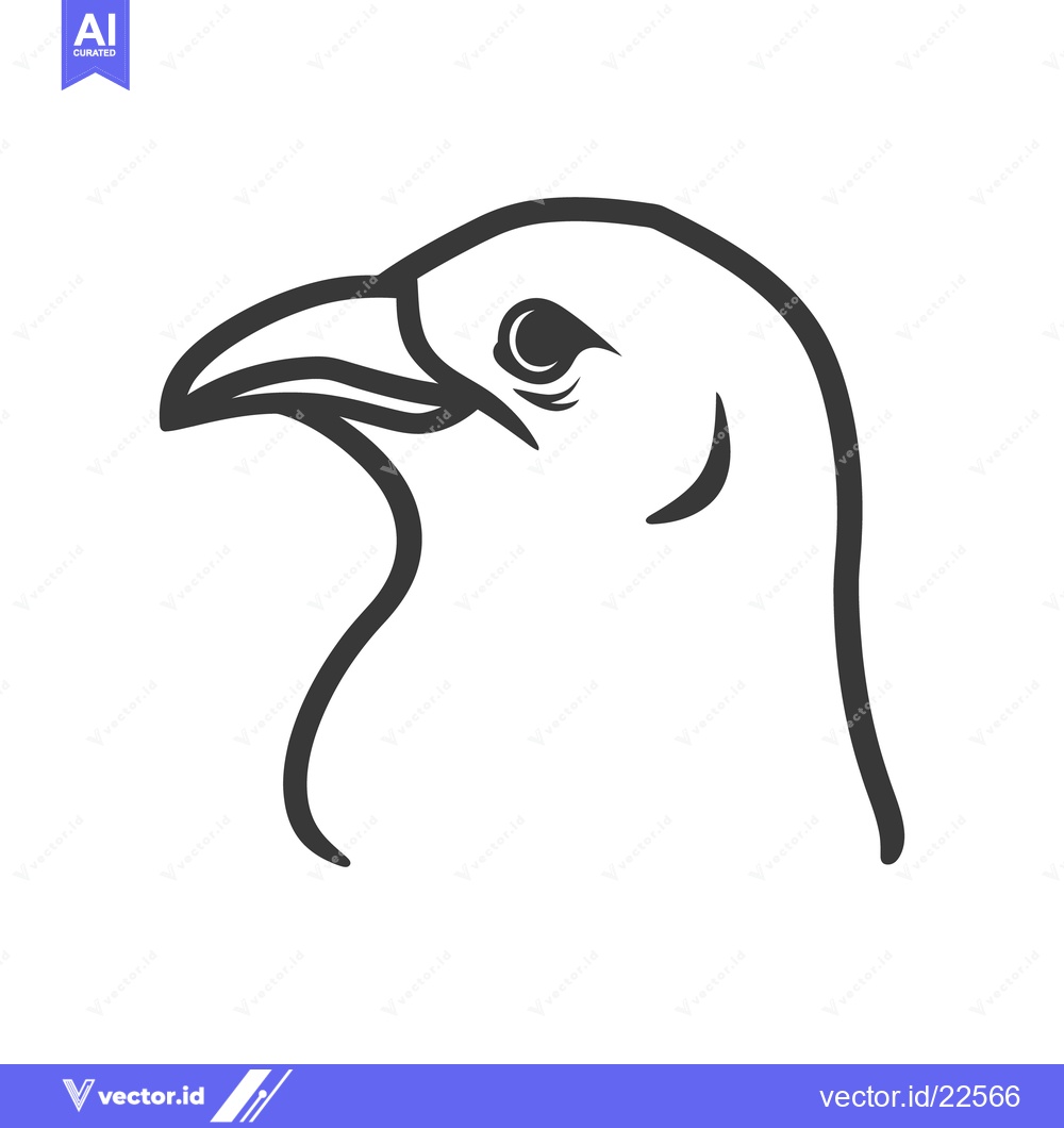 Premium Vector dari A black outlined depiction of a bird head and beak