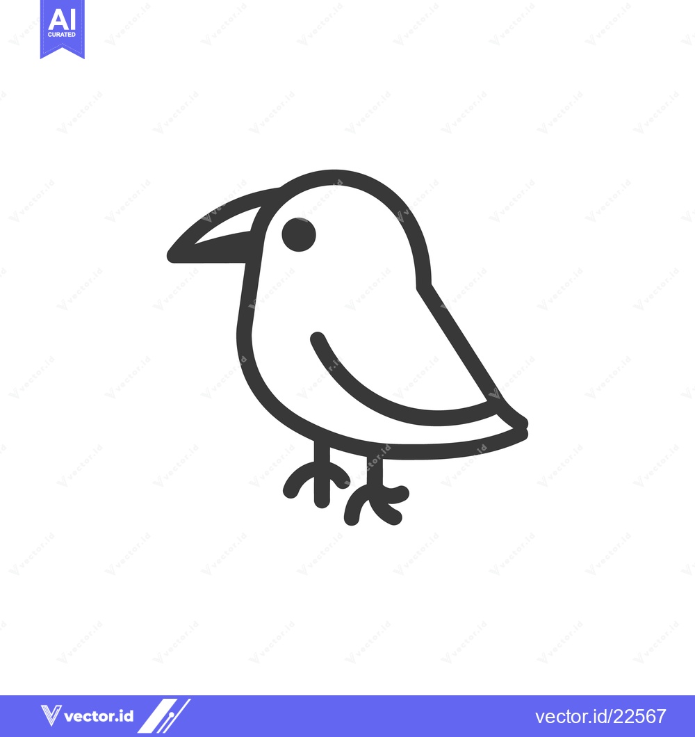 Premium Vector dari A simplistic line illustration of a small bird standing upright