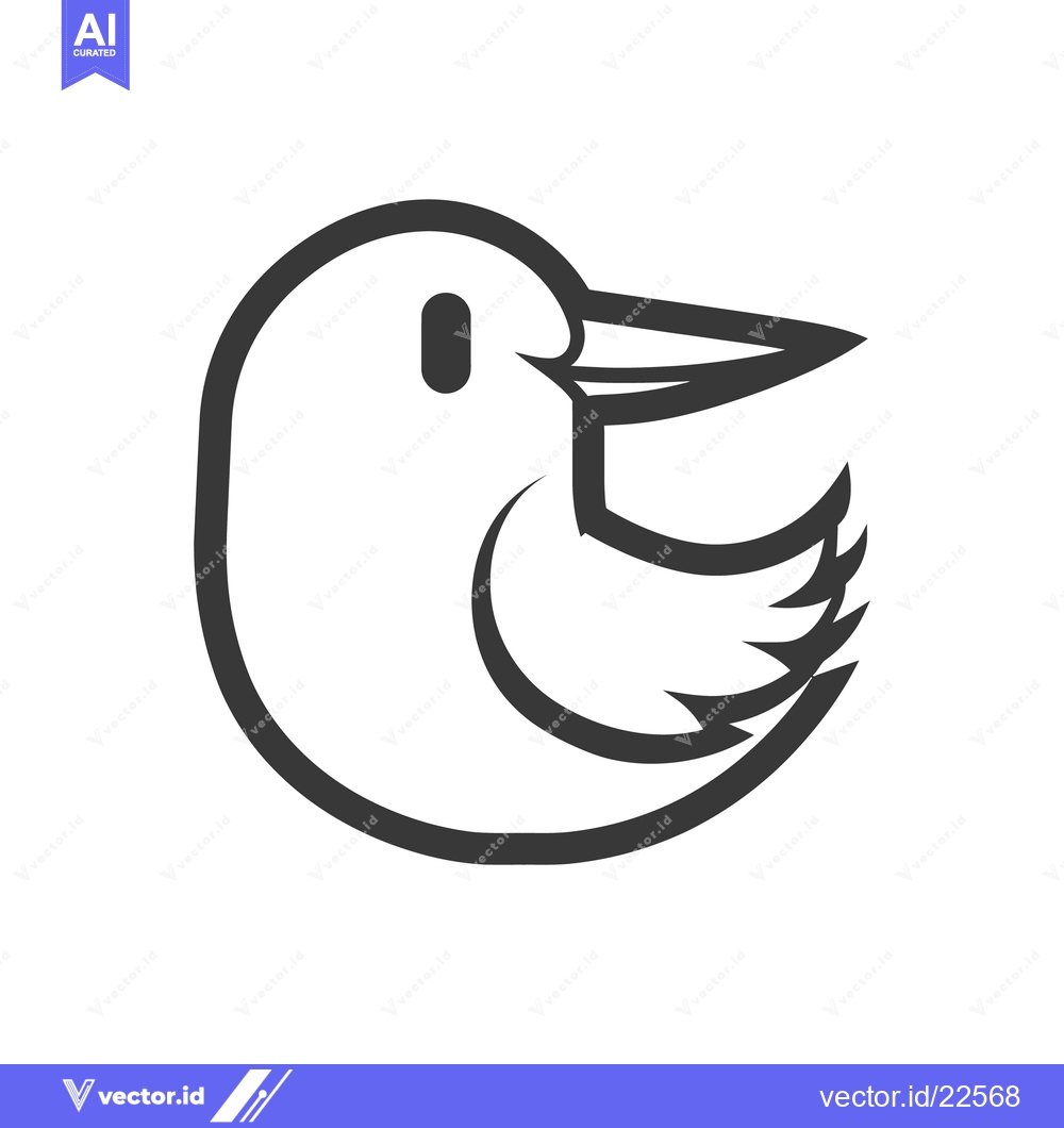 Premium Vector dari A simple black and white minimalist illustration of a small bird