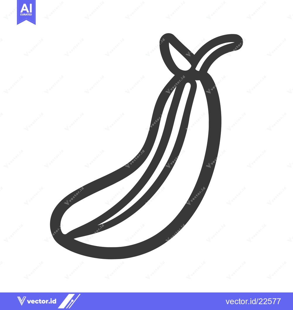Premium Vector of A stylized line drawing depicts the shape of a banana fruit