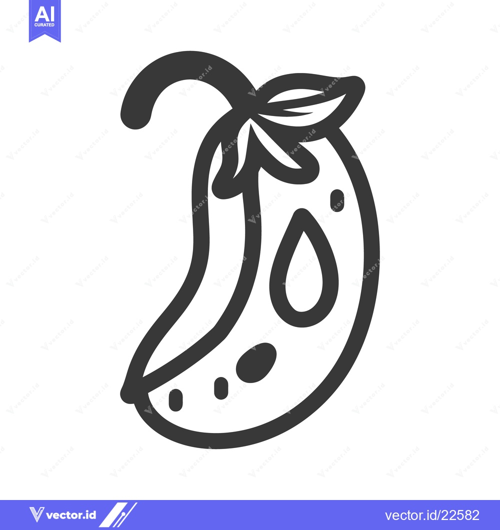 Premium Vector dari A stylized outline illustration of a green fresh vegetable pepper