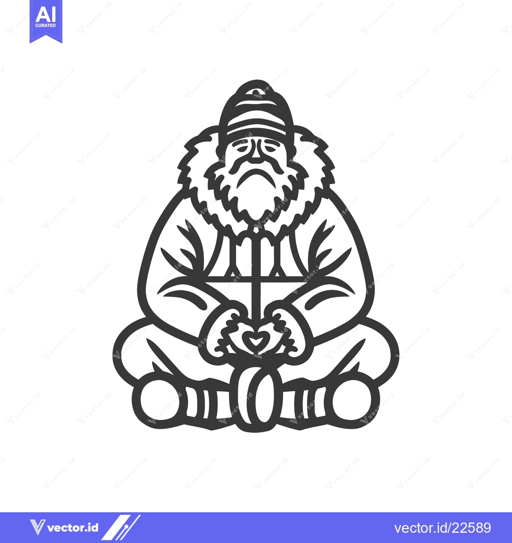 Premium Vector dari Bearded Man in Winter Clothing Making a Heart Shape with His Hands