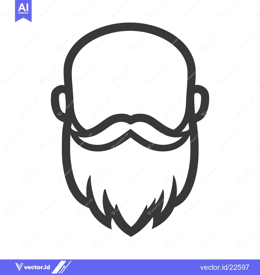 Premium Vector dari Simple linear illustration depicting a stylized man with a full beard
