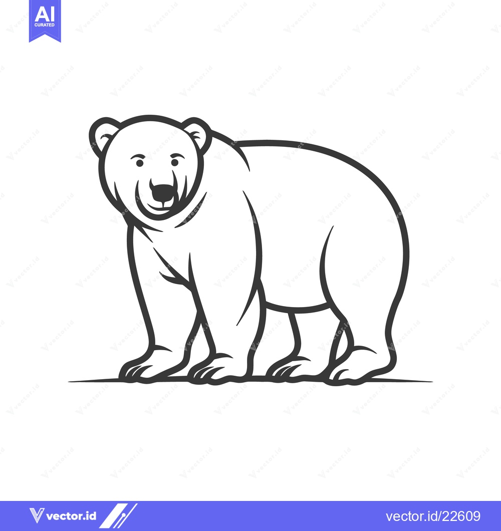 Premium Vector dari A Black And White Illustration Of A Large Standing Bear