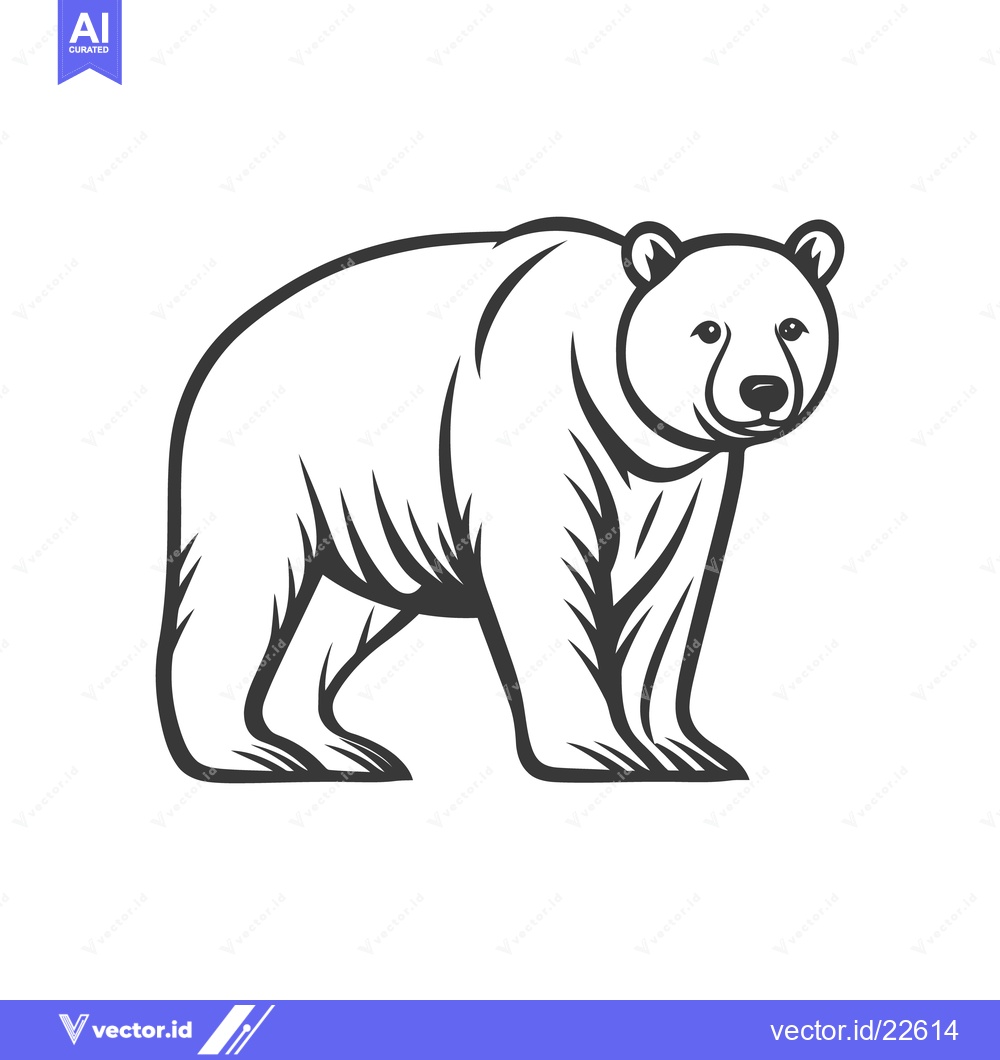 Premium Vector dari A Large Bear Standing On All Four Paws Facing Forward