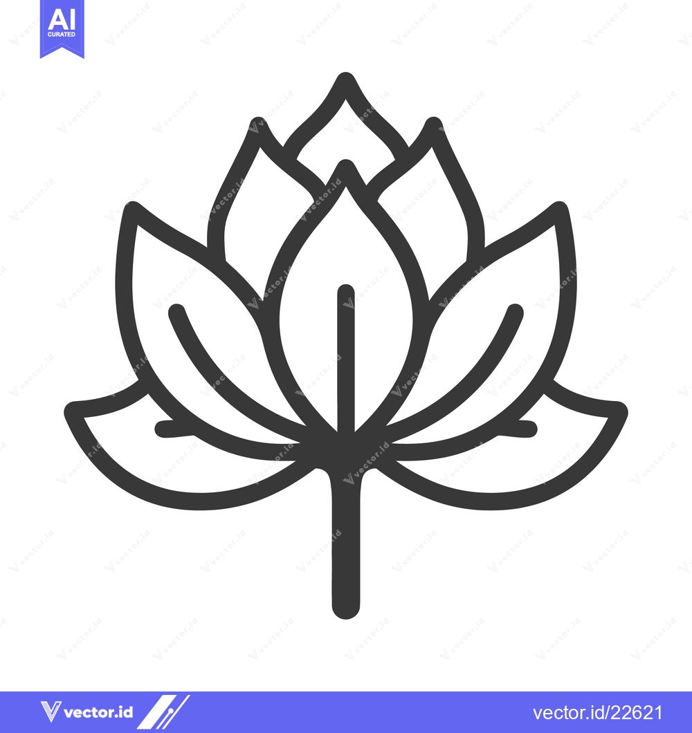Premium Vector dari A detailed illustration depicts a stylized symmetrical flower with pet