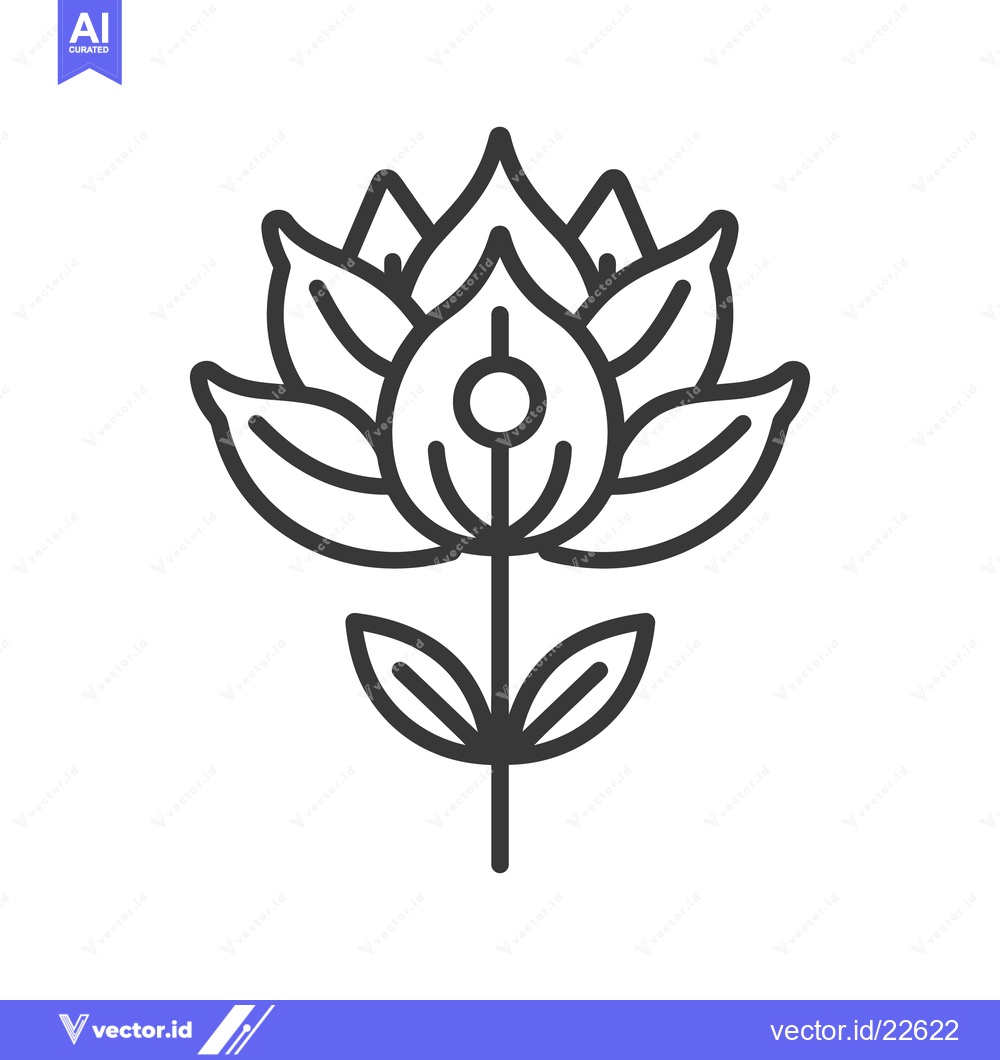 Premium Vector of A stylized illustration of a floral blossom on a slender stem