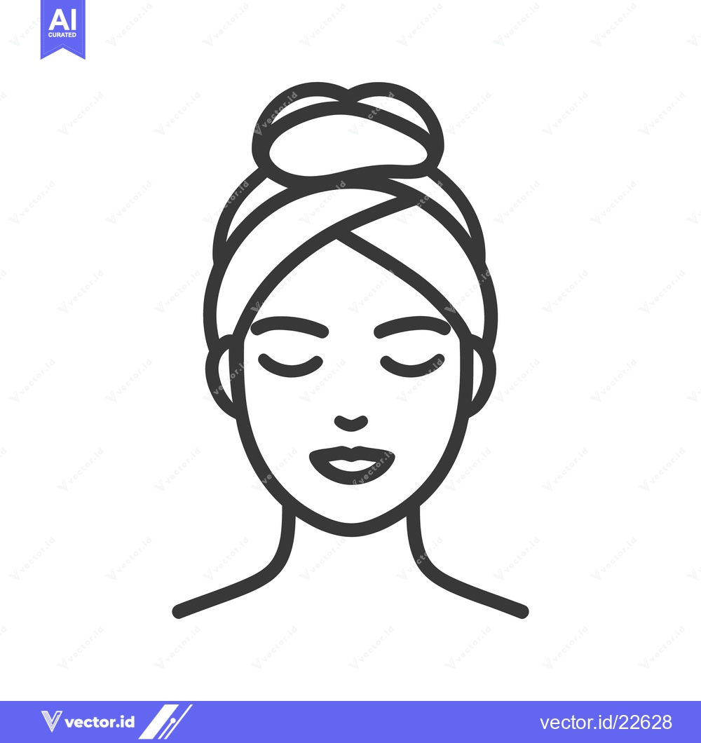 Premium Vector of A Simple Black Line Drawing of a Calm Female Face