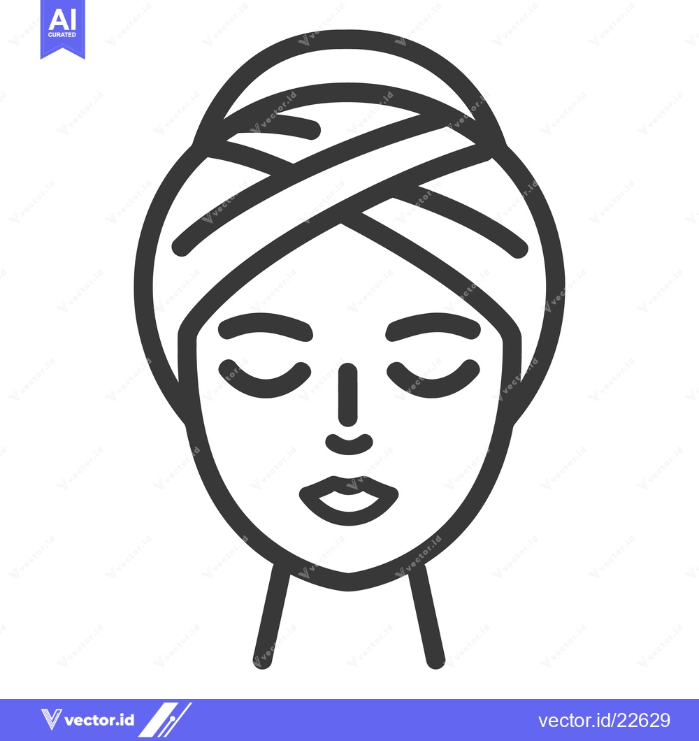Premium Vector of A Simple Line Drawing Depicting Relaxed Person with Eyes Closed