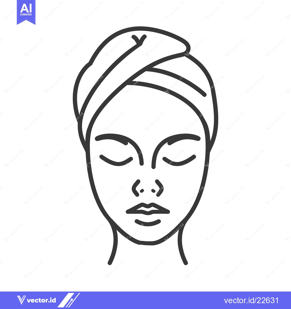 Premium Vector dari A stylized illustration depicts a person wearing a towel on their head