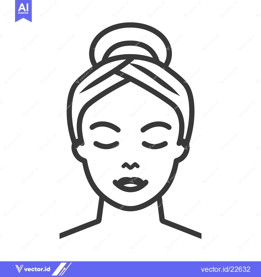 Premium Vector dari A simplistic black and white line drawing of a female face