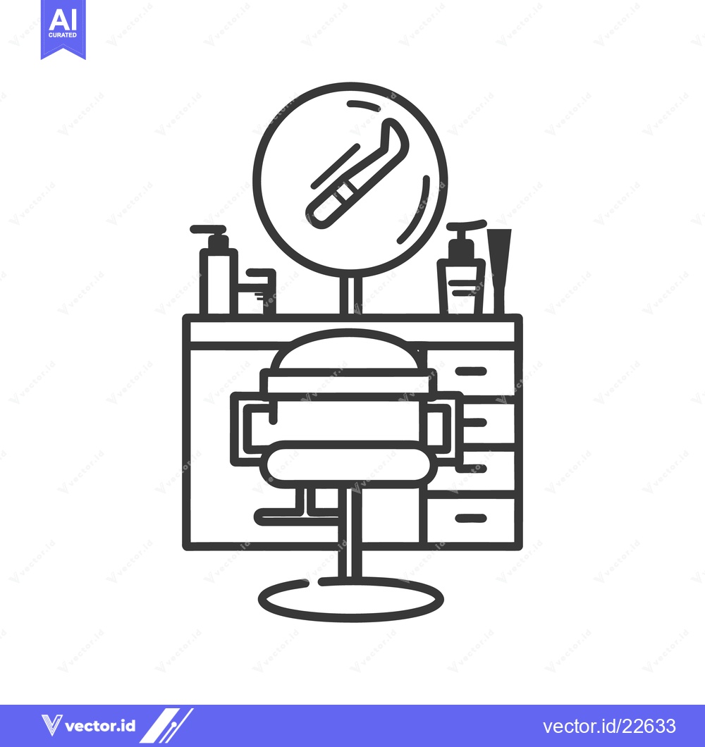 Premium Vector dari Interior illustration depicting a salon station with chair and mirror