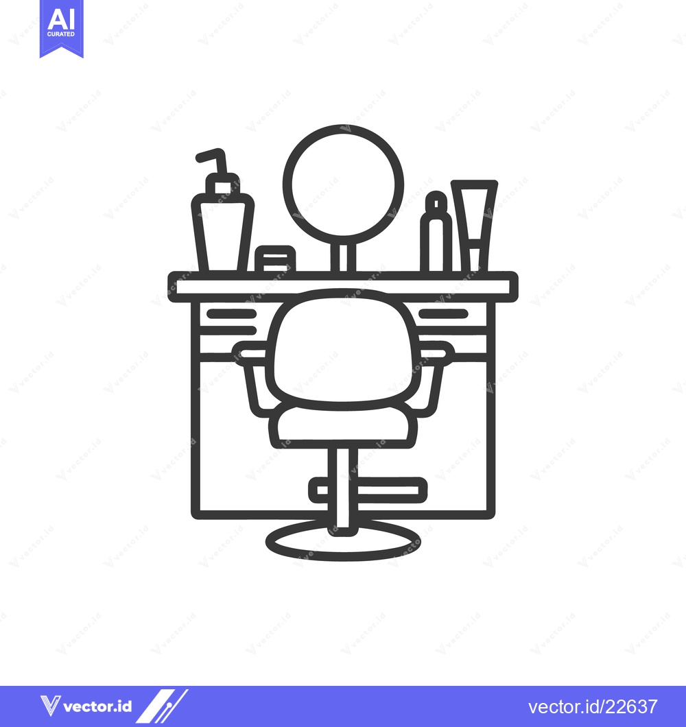 Premium Vector dari A stylized illustration of a hair salon workstation setup