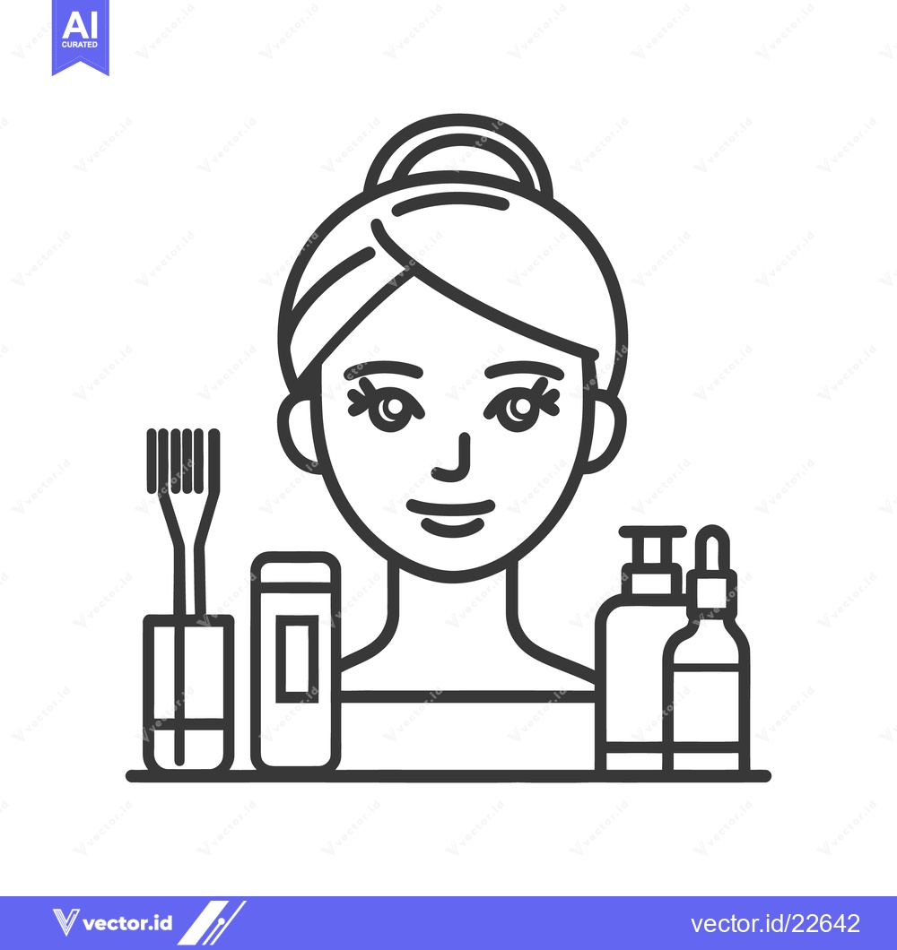 Premium Vector dari Illustration of a woman with beauty products for personal care