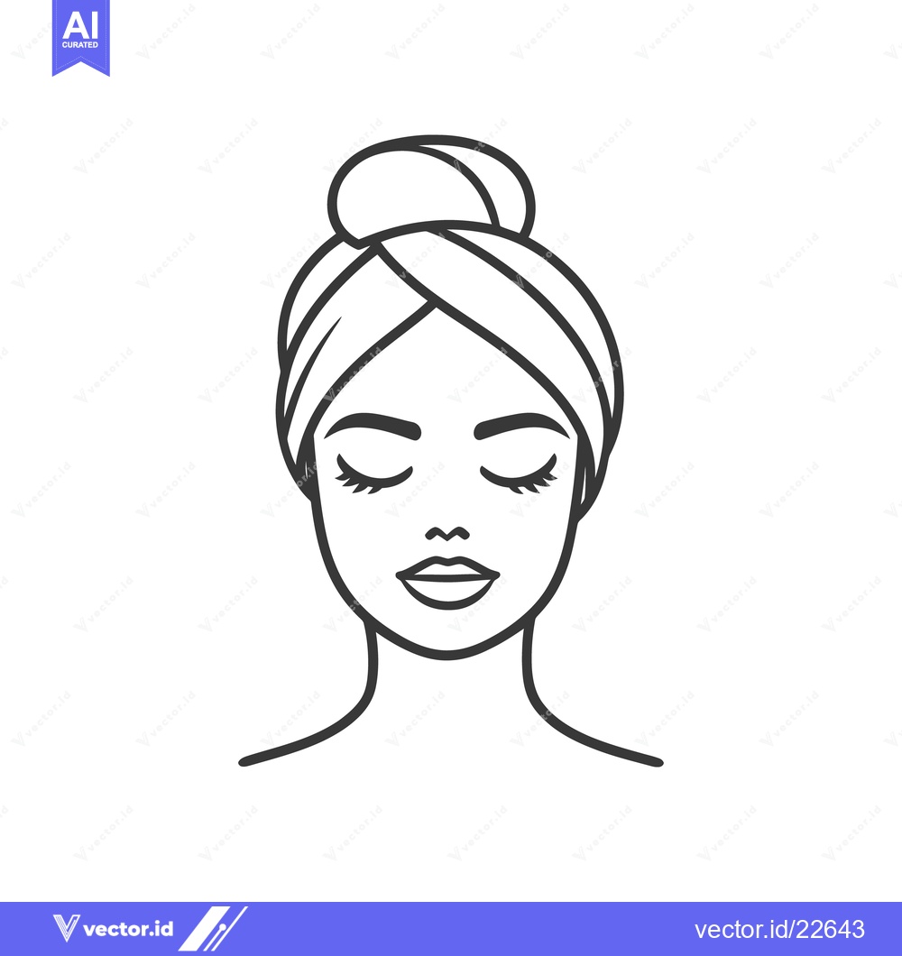 Premium Vector of A minimalist line drawing of a woman wearing a head wrap