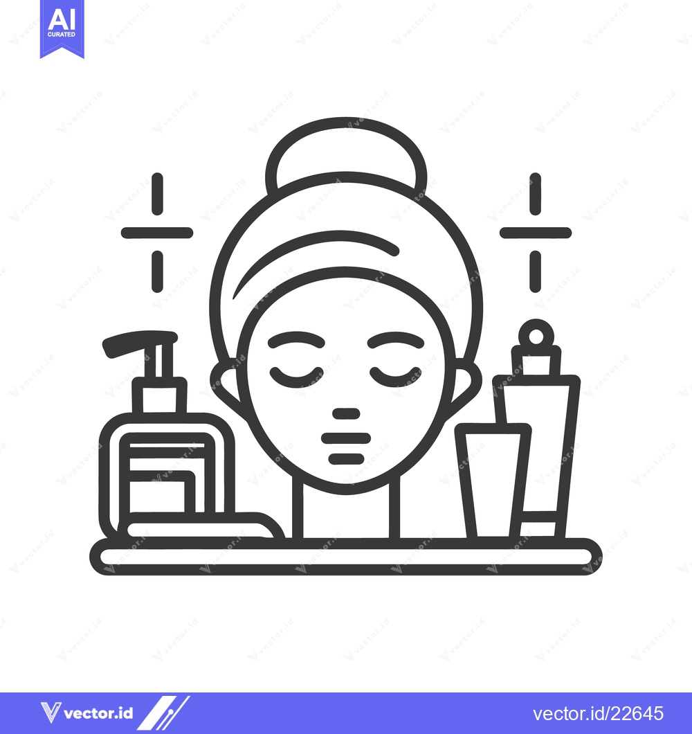 Premium Vector dari A calm face with beauty products ready for application