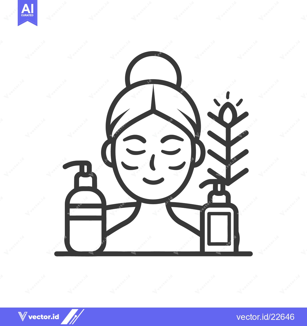 Premium Vector dari A stylized illustration of a woman using skincare products