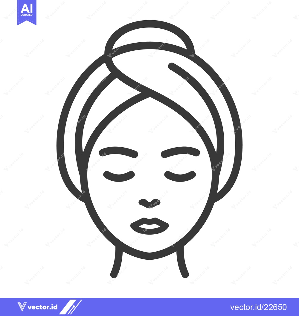 Premium Vector of Simple Line Art Illustration Depicting a Person With Eyes Closed
