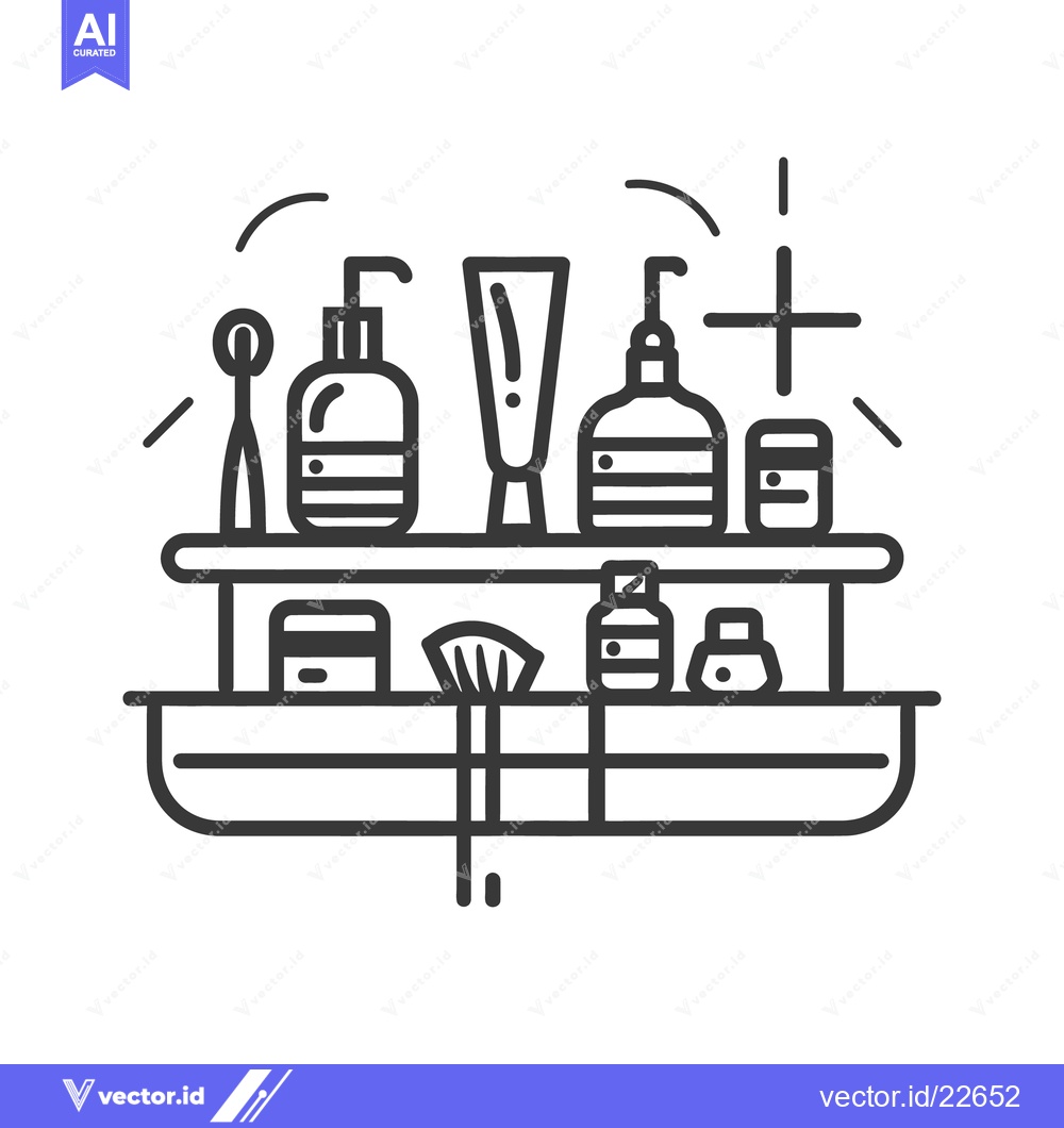 Premium Vector of Collection of bathroom toiletries and cosmetic products displayed on a