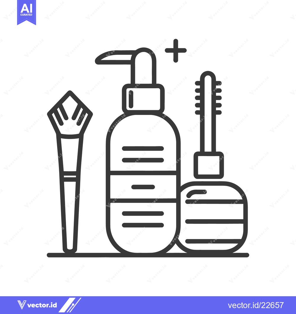 Premium Vector dari A simple black and white image showing beauty supplies and tools