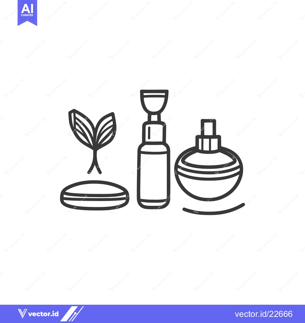 Premium Vector of Simple black outline icons representing beauty and natural products